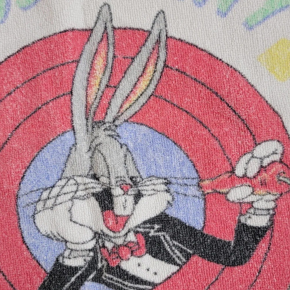 Vintage 1989 Bugs‎ Bunny 50th Anniversary Warner Bros Beach Towel 23x39in